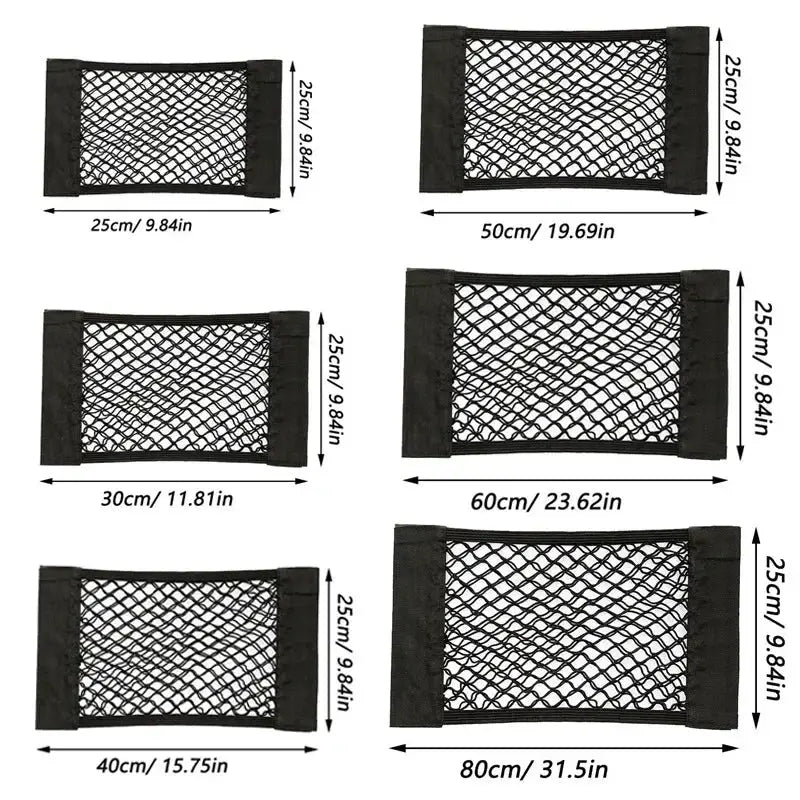 Car Back Rear Trunk Storage Net Seat Elastic String Net Magic Sticker Mesh Storage Bag Interior storage network from PriceLows™
