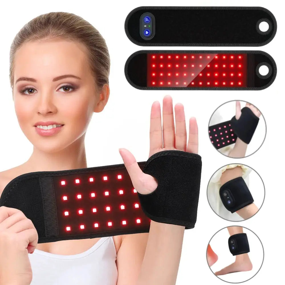 Red Light Therapy Wrist Wrap | 660Nm 850Nm | Rechargeable | Wireless Hand Support