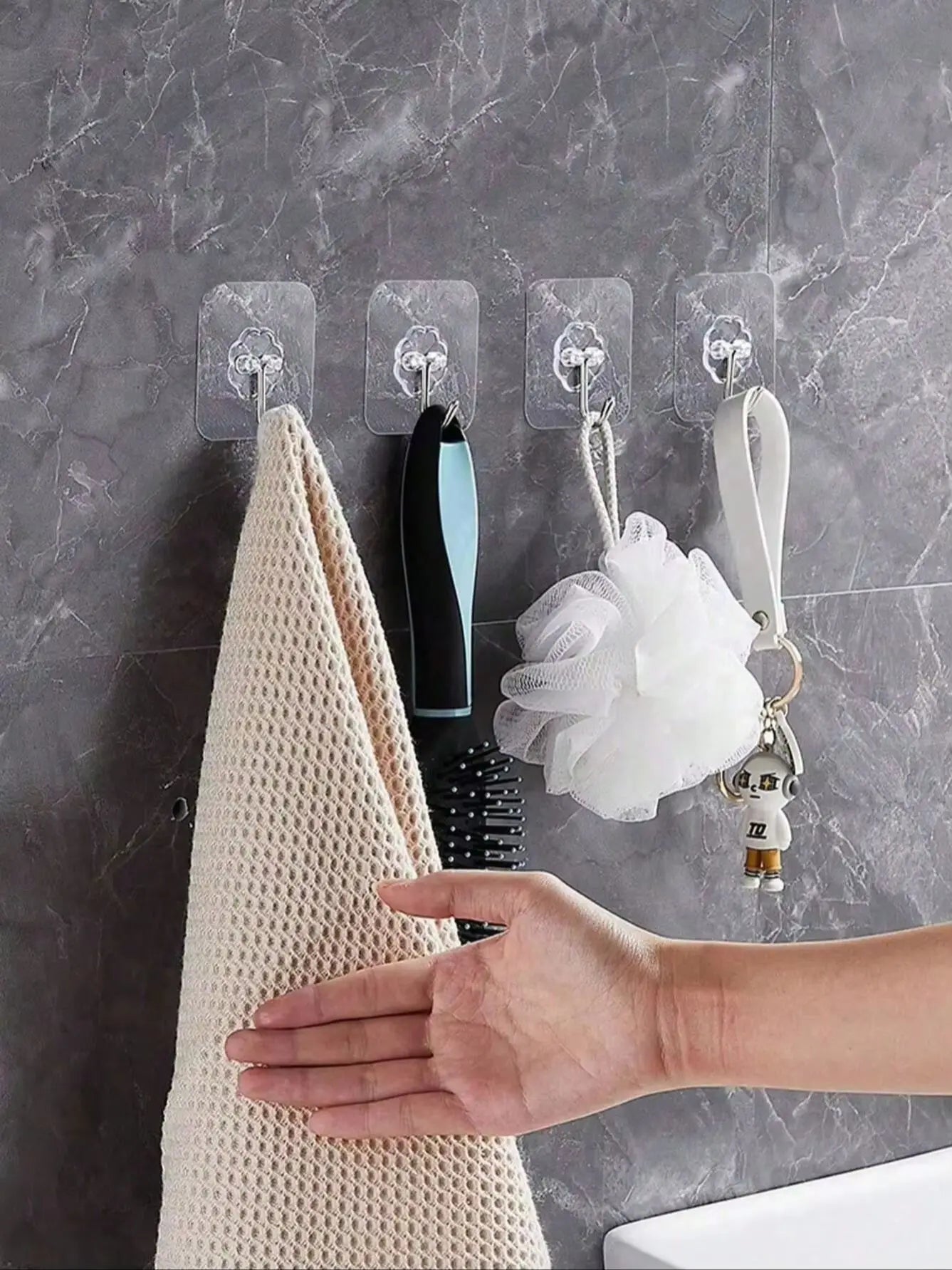10pcs Heavy Duty Adhesive Wall Hooks, Sticky Wall Hangers, Damage-Free, Waterproof from PriceLows™
