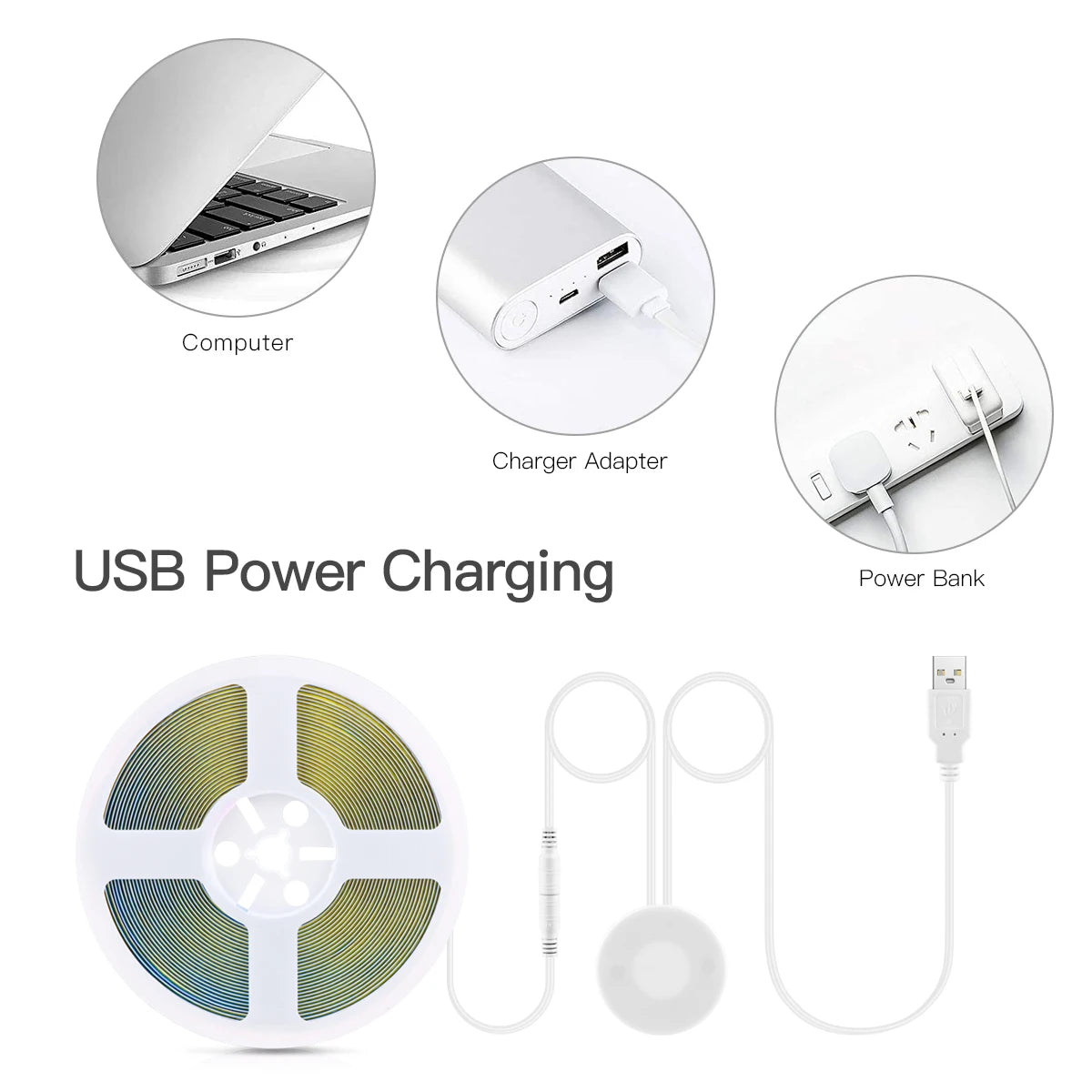 LED Strip Light | 320 LEDs/m | Dimmable Touch Sensor 5V | 1m 2m 3m 4m 5m