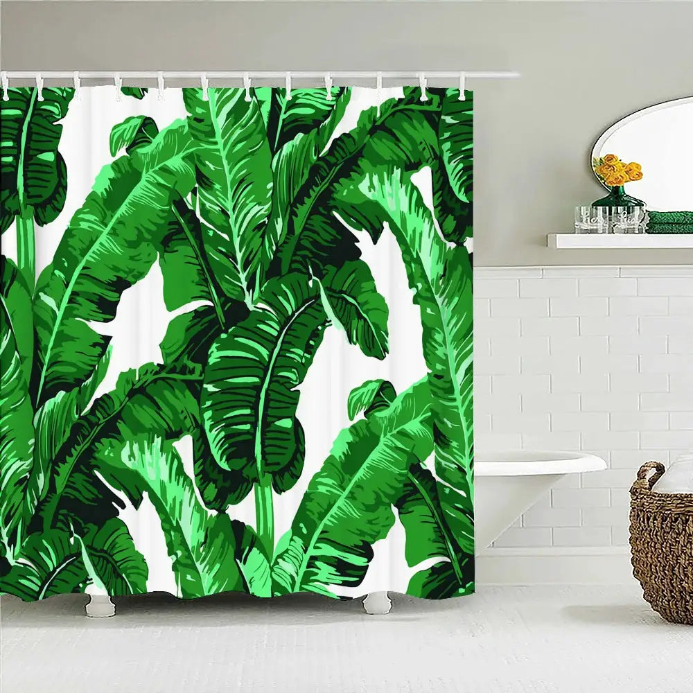 Tropical Leaves Palm Tree Bird Animals Pattern Shower Curtains Bathroom Curtain Waterproof Frabic Bath Bathroom Curtains from PriceLows™