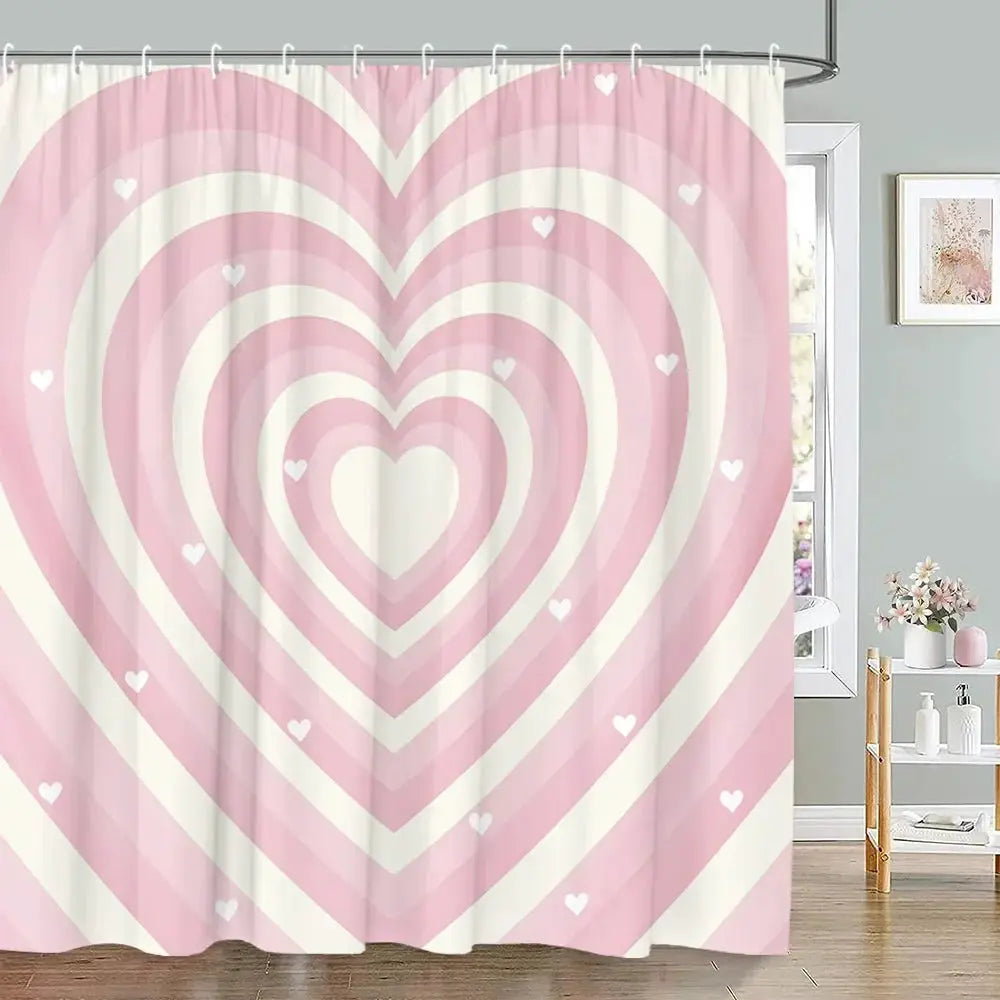 Pink Geometric Shower Curtain Minimalist Stripe Leopard Texture Creative Square Plaid Polyester Fabric Bathroom Decor Curtain from PriceLows™
