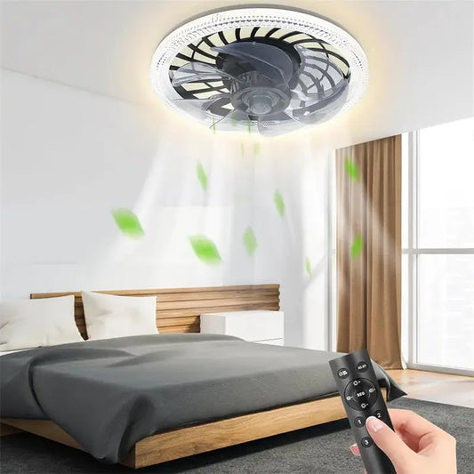LED Ceiling Fan | Remote Control | E26 Base Socket, 3 Color Dimmable | Bedroom