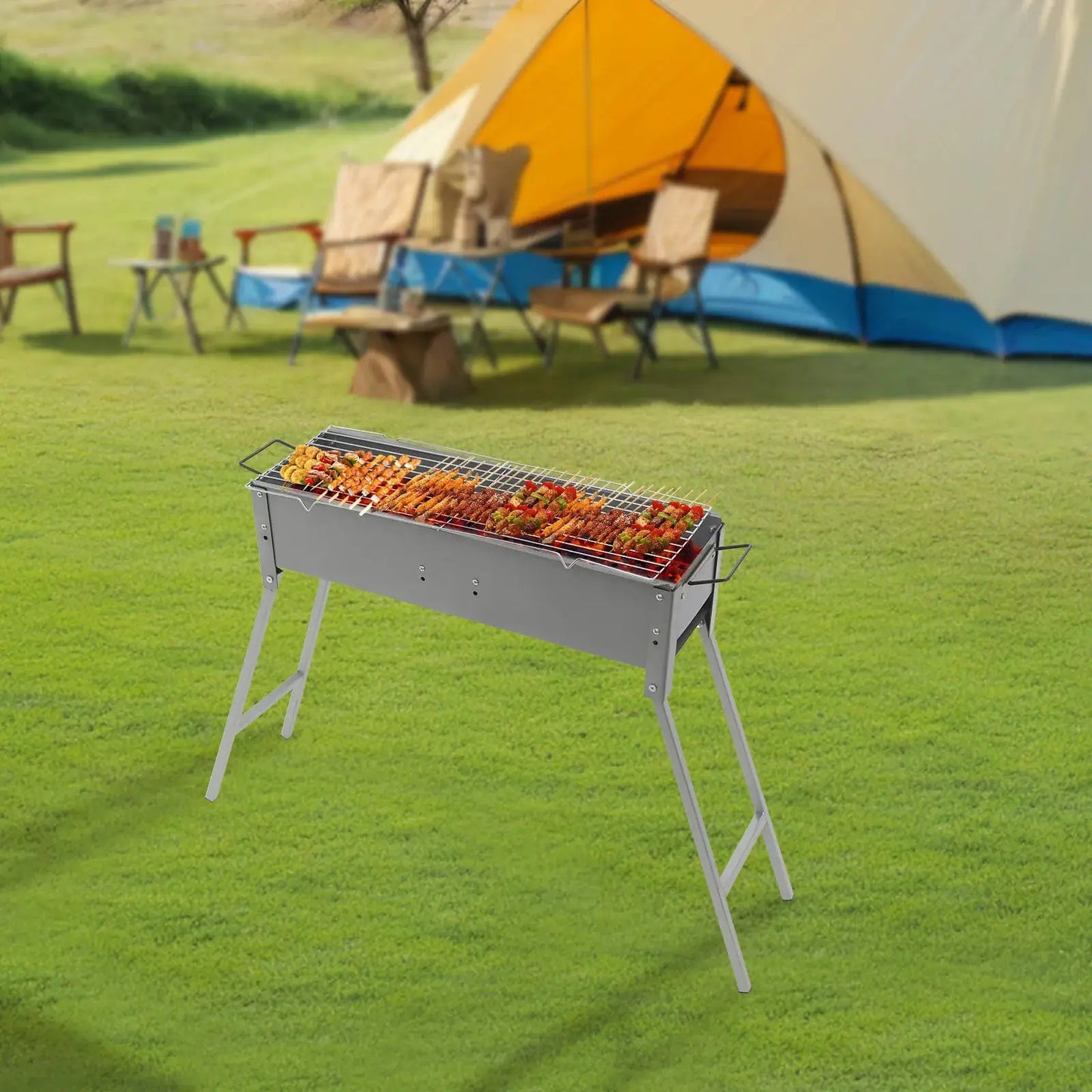 Portable BBQ Grill Folding Camping Barbecue Grill Charcoal Grills from PriceLows™