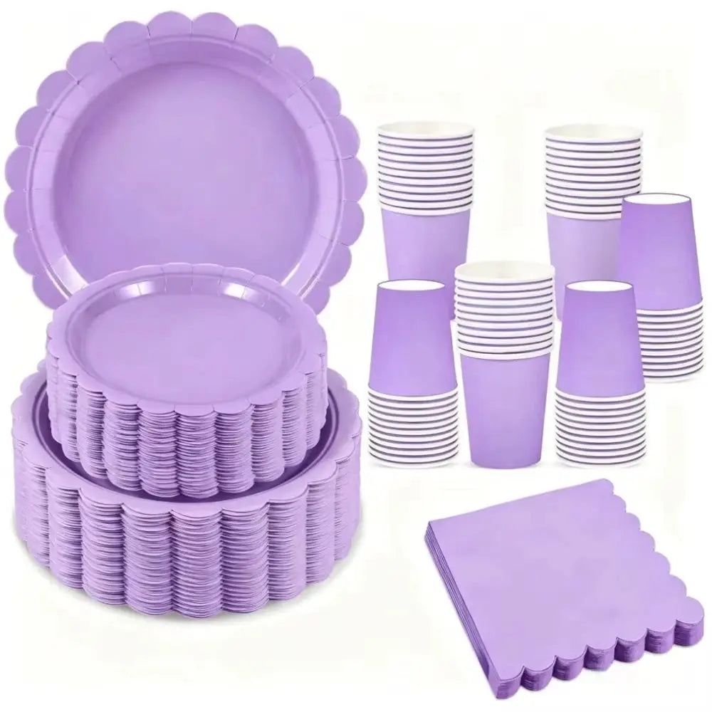 Paper Party Set | Lavender Cups | Plates | Napkins