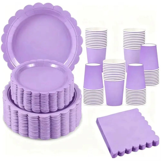 Paper Party Set | Lavender Cups | Plates | Napkins
