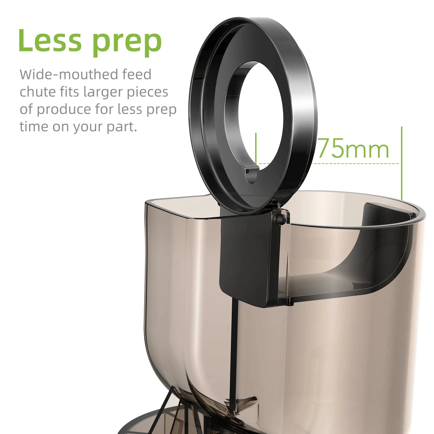 BioloMix Cold Press Juicer with 75mm Feed Chute, 200W 40-65RPM Powerful Motor Slow Masticating Juice Extractor Fits Whole Fruits from PriceLows™