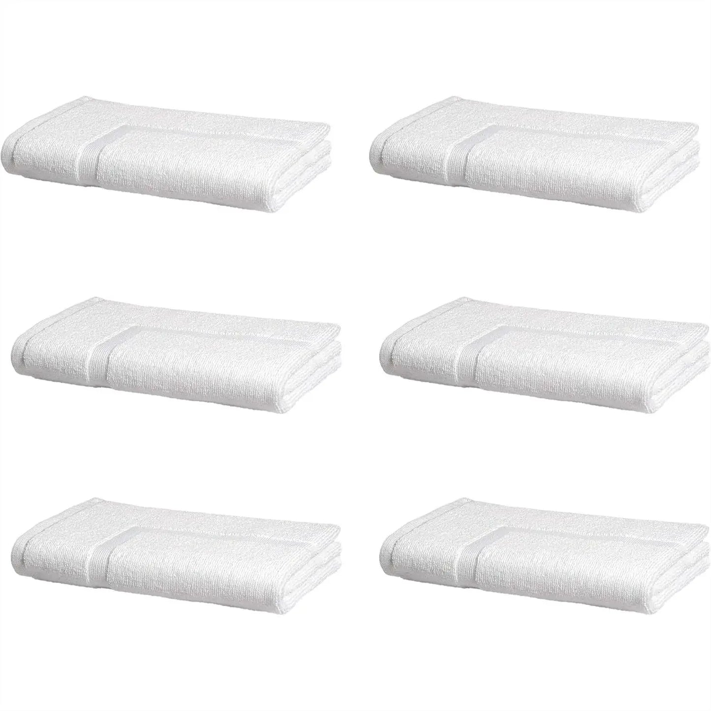 Soft Cotton Bath Mat Set, 6-Pack, 684 GSM, 20x30 Inches, Machine Washable from PriceLows™