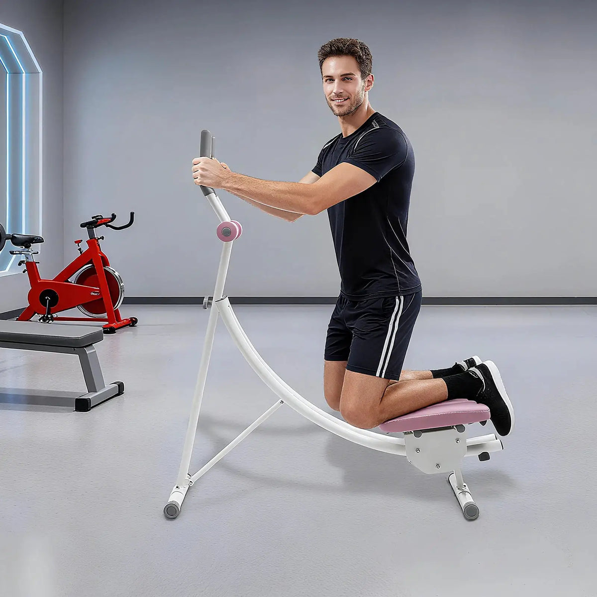 Ab Trainer | Adjustable Foldable Design | Heavy Duty Supports Up To 330 Lbs