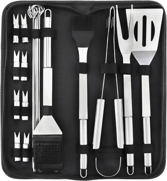 BBQ Grill Utensil Set | Stainless Steel | Portable | Case Included