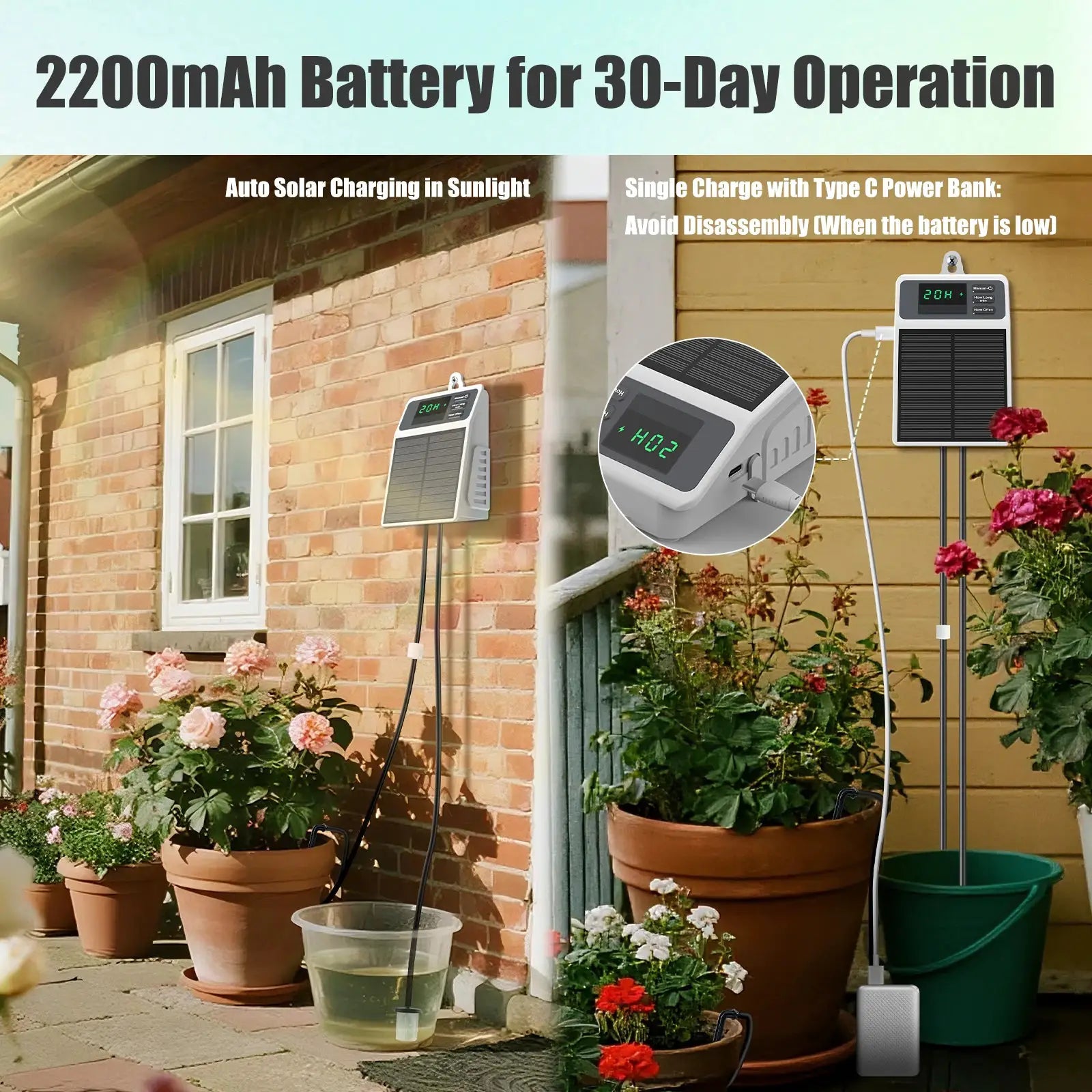 Upgraded Solar Drip Irrigation System Automatic Watering Plants Supplies for Home and Garden Balcony Greenhouse Hanging Plants from PriceLows™