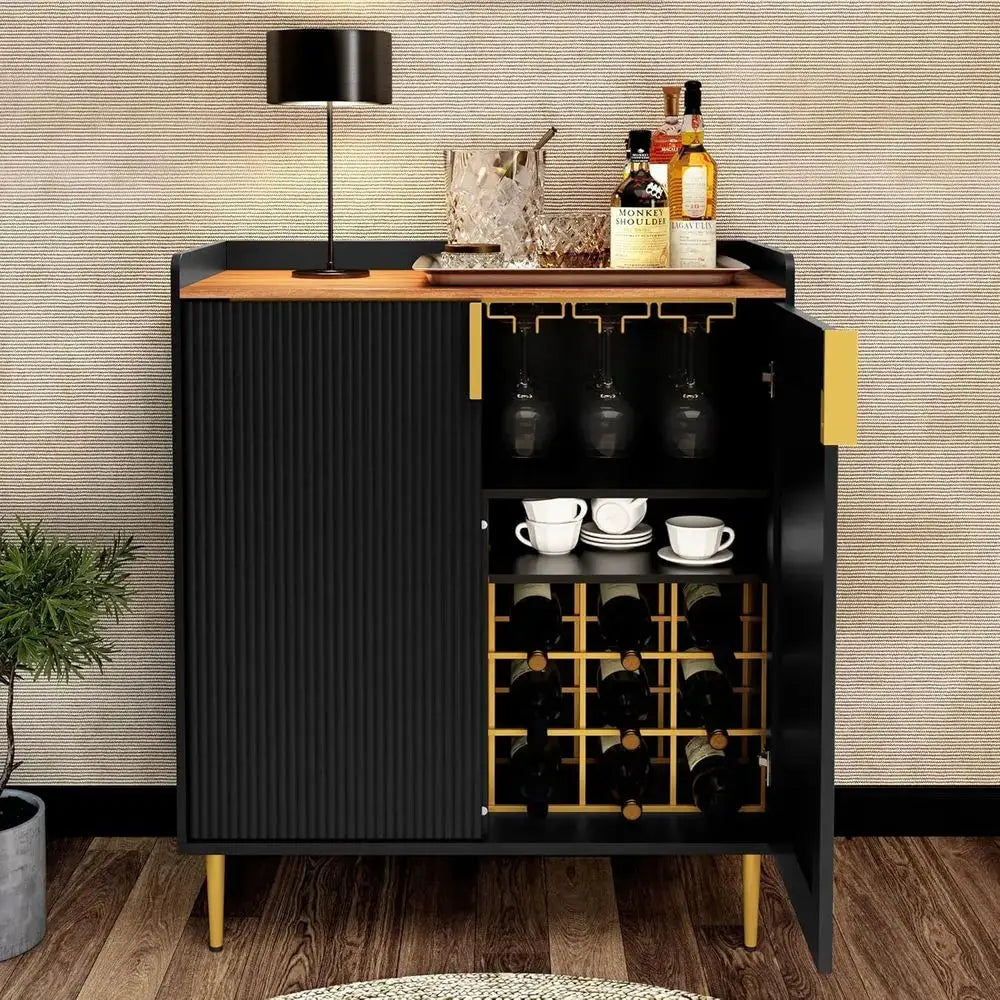 Elegant Sideboard Buffet Cabinet with Textured Finish, Coffee Bar Cabinet with Wine Storage for Kitchen, Dining, and Living Room from PriceLows™