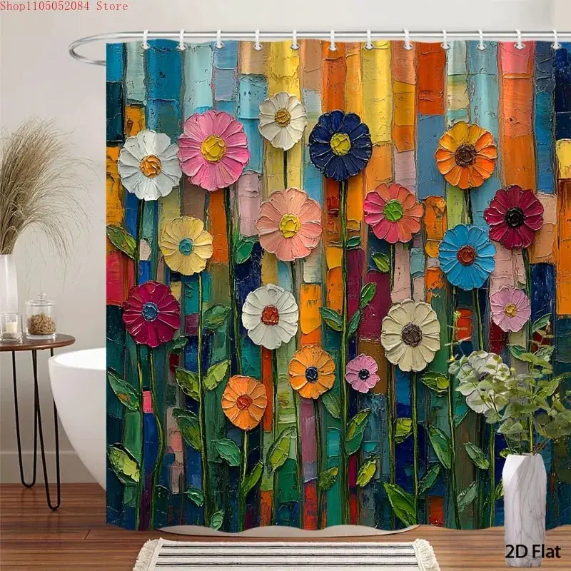 Universal Fit Shower Curtain With Hooks Set For Bathroom Decor And Water Control from PriceLows™