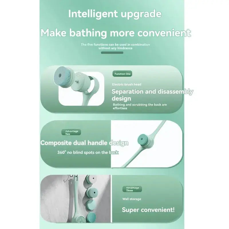Electric Bath Exfoliating Brush | Back Scrubber | Voltage Under 50V