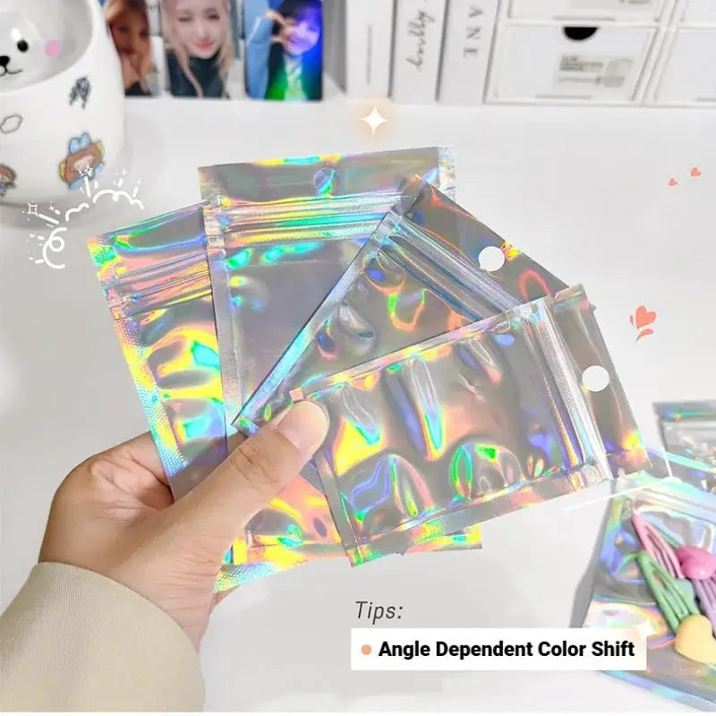 Holographic Resealable Storage Bags | Moisture Proof | 6X10 Cm | 10 Pack