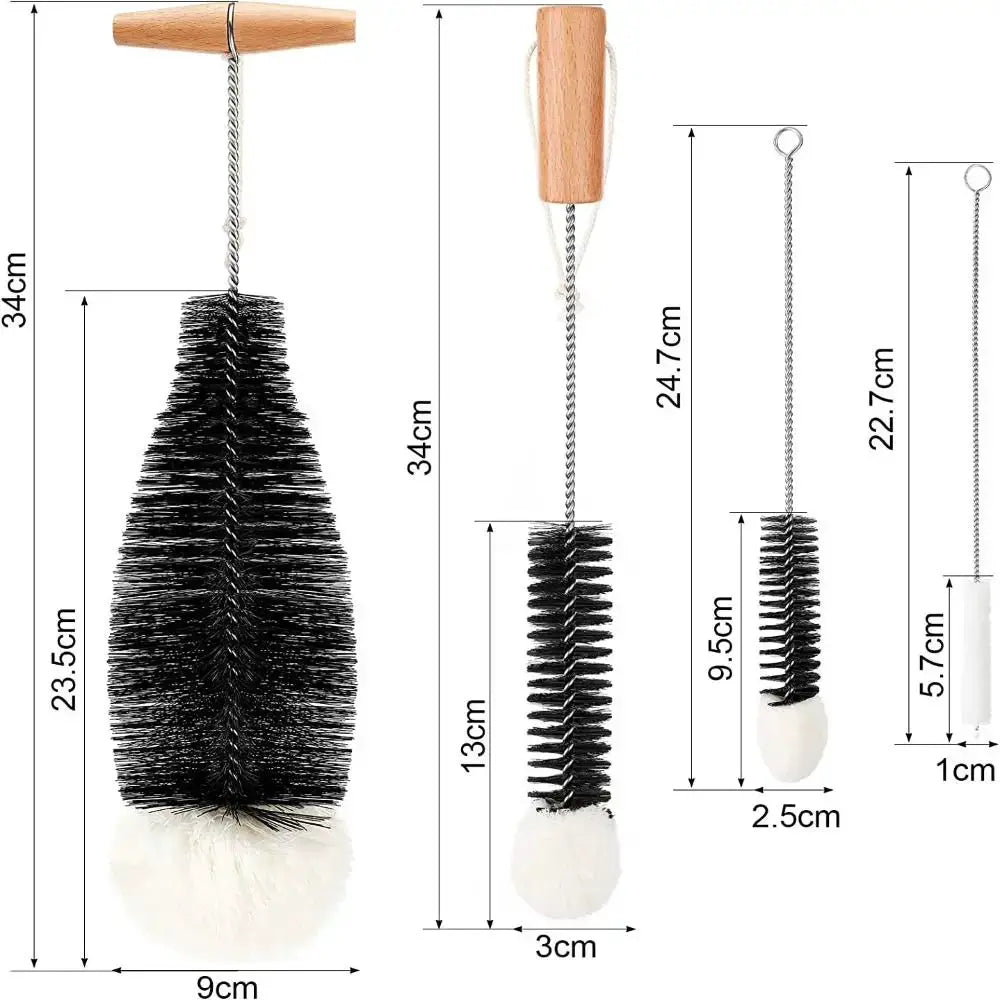 Durable Soda Stream Bottle Brush With Beechwood Handle Glassware Jars Cleaner Kitchen Cleaning Tool Drink Wineglass Bottle Cup from PriceLows™