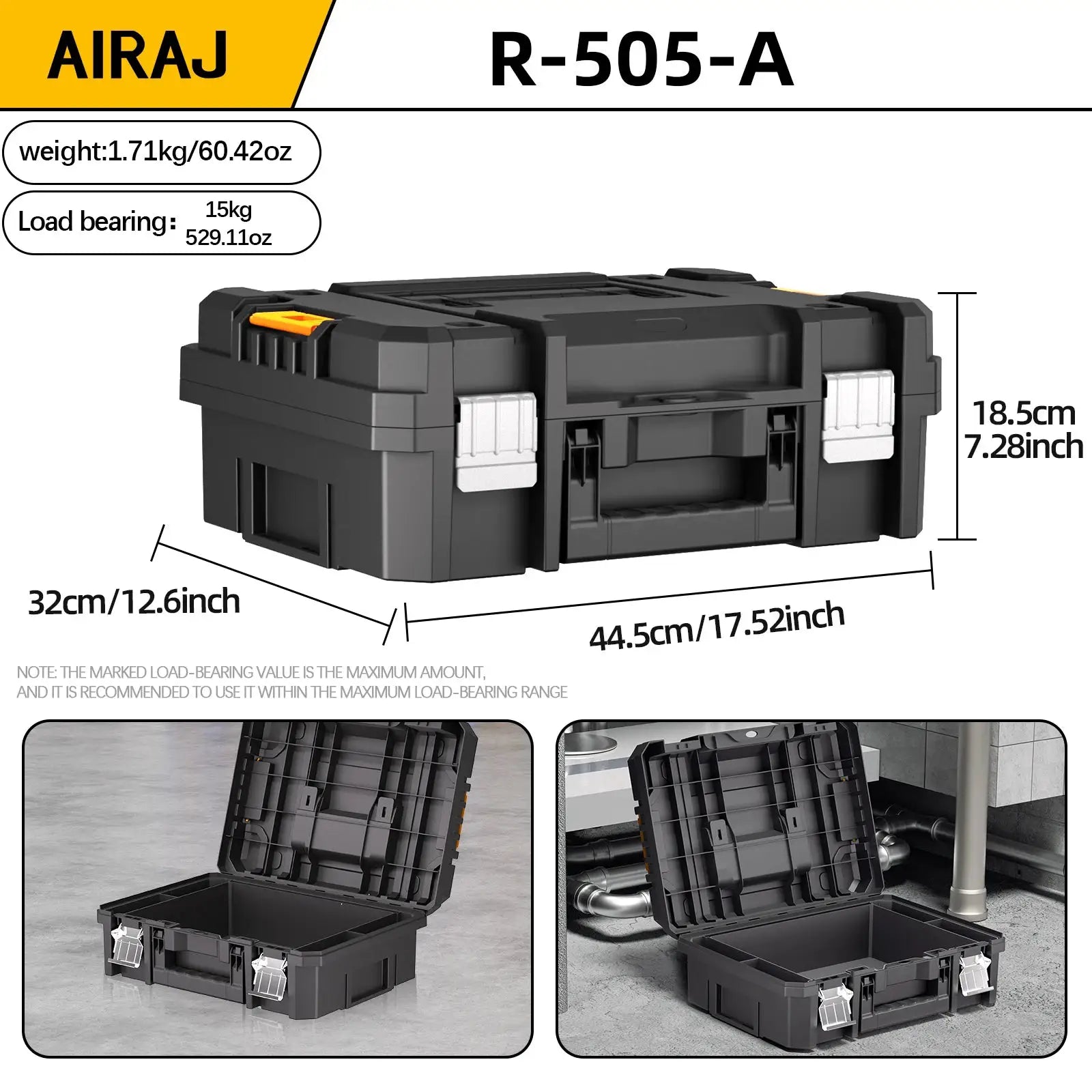 AIRAJ MultiFunctional Tier Stackable Rolling Plastic Portable Folding Tool Storage Box , Suitable for Garage Storage from PriceLows™