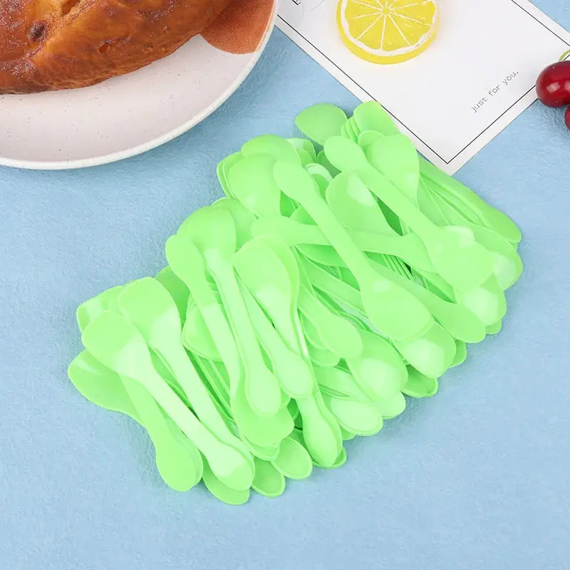 100Pcs Mini Plastic Spoons Flatware Spoons For Jelly Ice Cream Dessert Appetizer Plastic Spoon For Party Supplies from PriceLows™