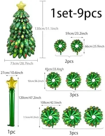 Christmas Tree Balloon | 51 x 29 Inches | Self Standing Santa Topper