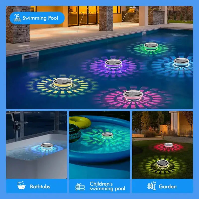 Solar Floating Light ,Pool Lights That Float with Remote Control, Modes 9 Lighting Timing Mode IP67 Waterproof for Pool Party from PriceLows™