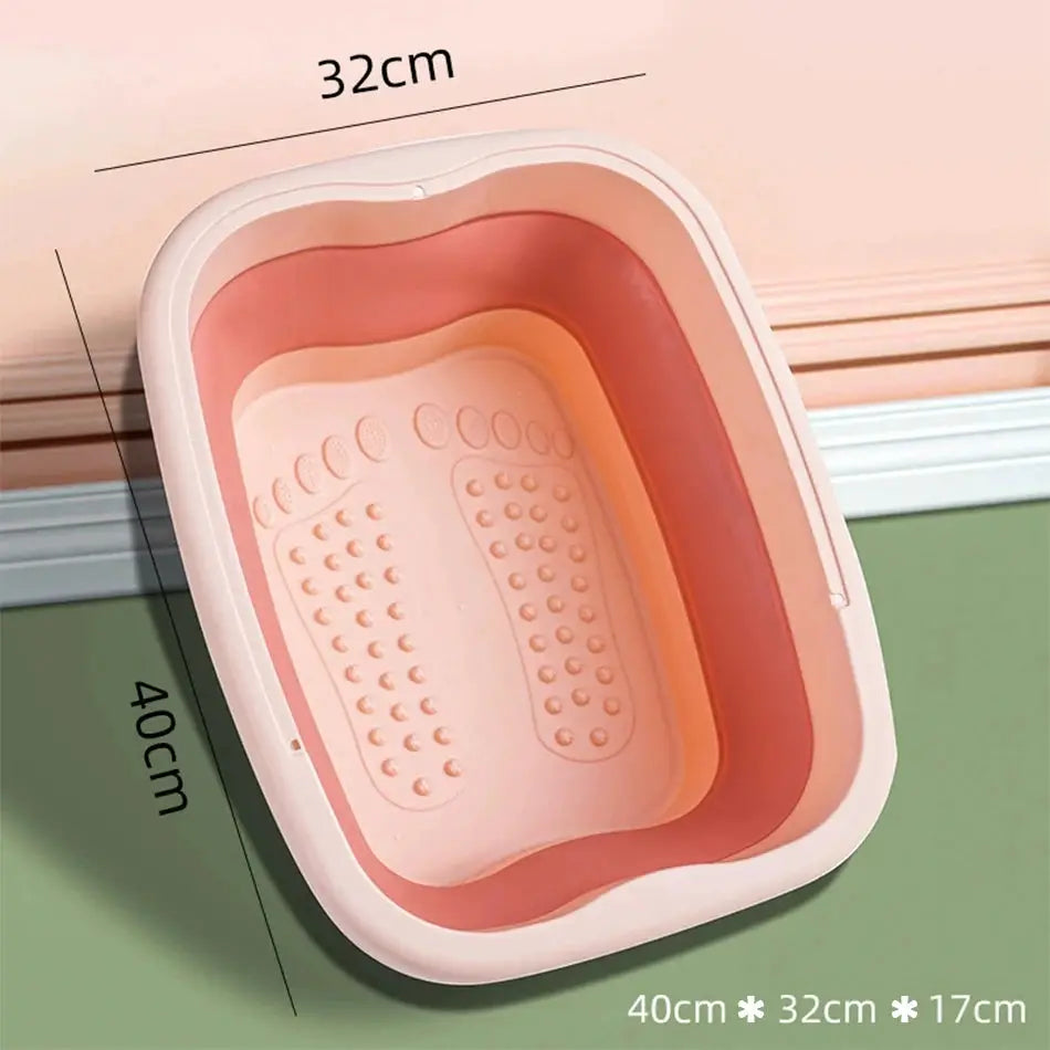 Foldable Foot Bath | 40X32CM Basin | Thick PP & TPR | Travel And Home