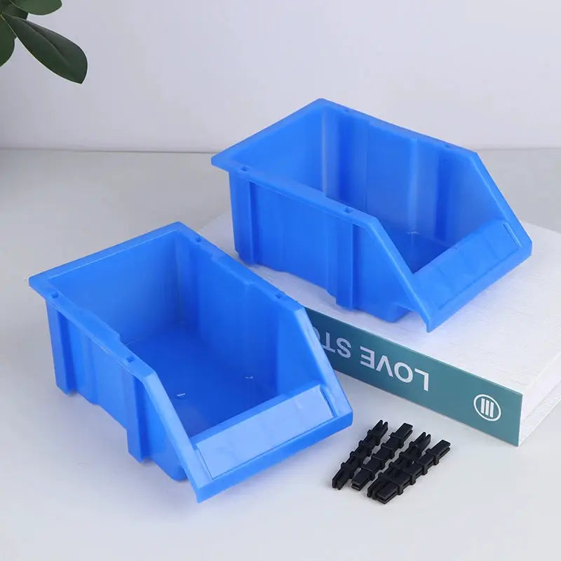 Blue Plastic Stackable Storage Bins Screw Storage Boxes Stackable Bin Parts Storage Organizer Garage Storage Bins from PriceLows™