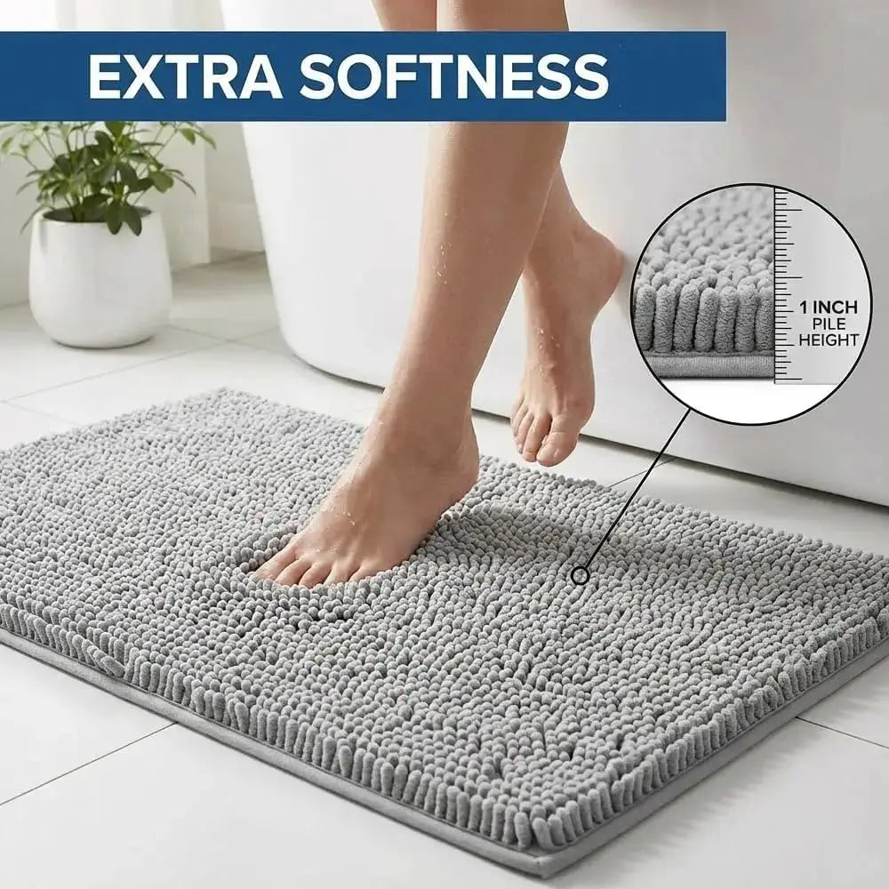 Bathroom Rugs 2 Piece Set, Super Absorbent Chenille Bath Mats with U-Shaped Toilet Rug, Non Slip Backing, Machine Washable for from PriceLows™