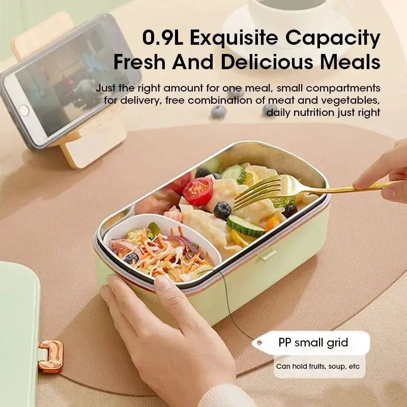 900ML Electric Lunch Box Portable Food Warmer with Heat Preservation Self-Heating Steaming Cooking Pot for Office Worker from PriceLows™