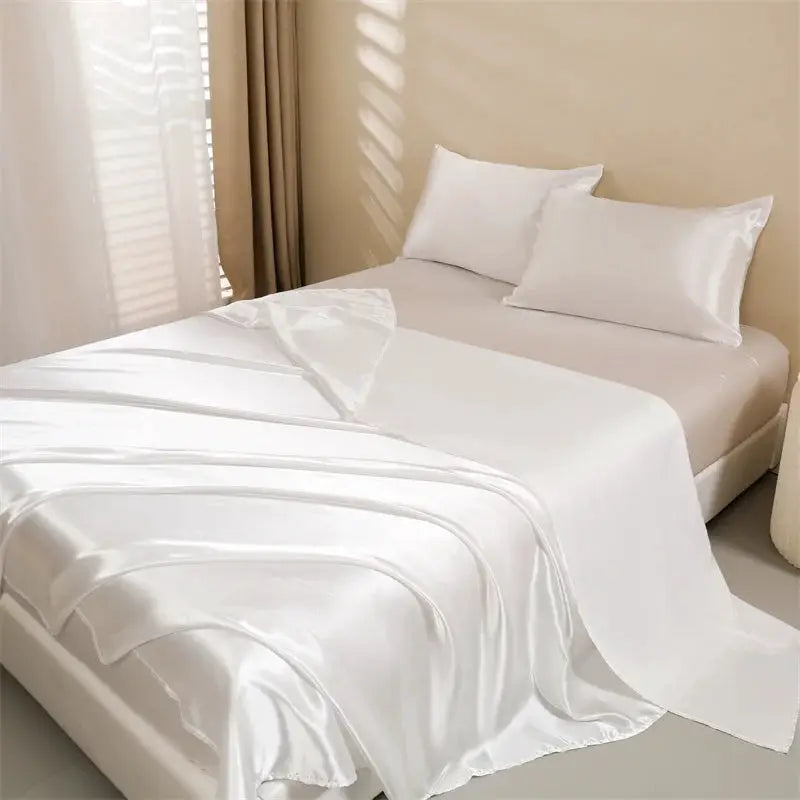 Satin Sheets | 4-Piece Set | Deep Pocket | Queen Size
