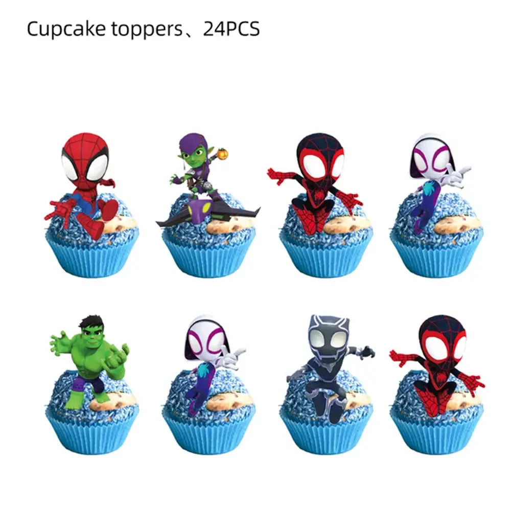 Spider Birthday Party Supplies | Disposable Tableware Set | 3D Balloon | Kids