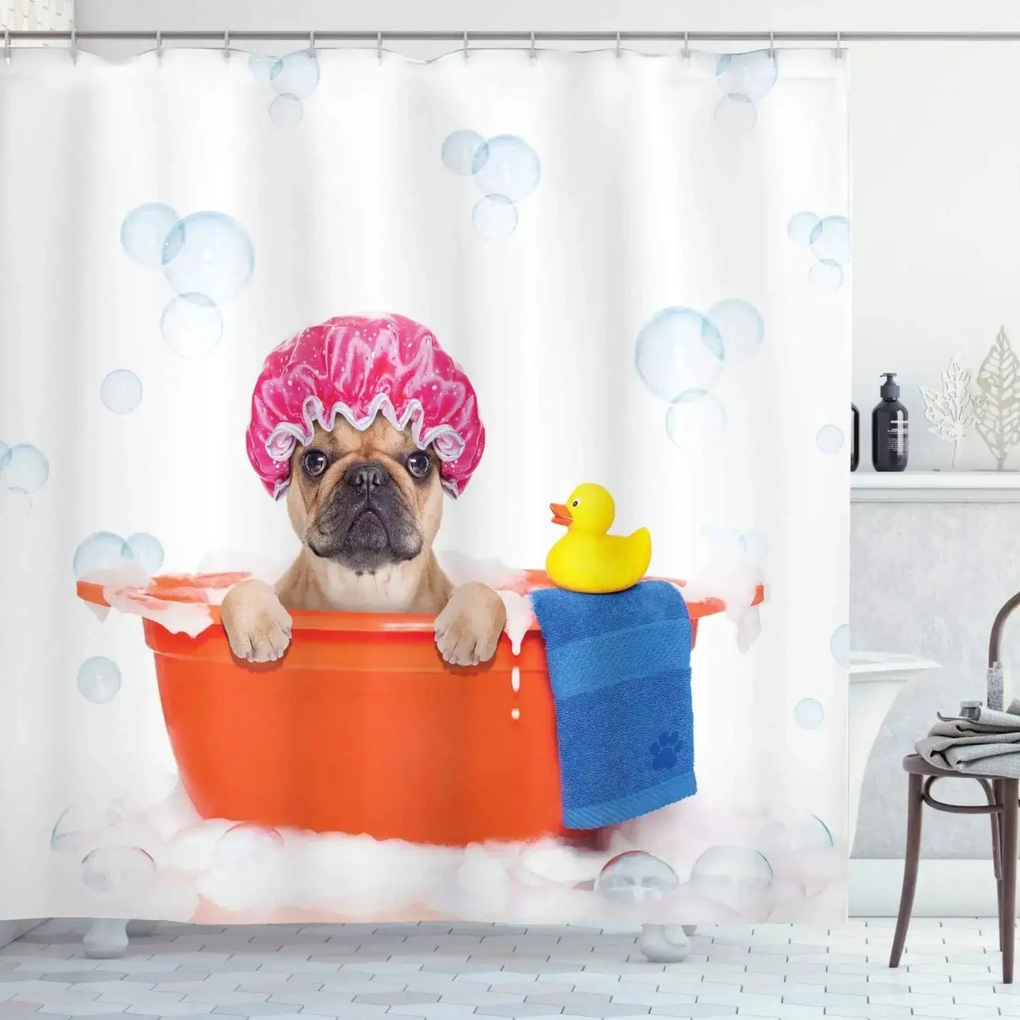unframed Cat Printed Shower Curtain Color Cartoon Lovely Animal Bear Polyester Fabric Hanging Curtains Bathroom Bathtub Decor wi from PriceLows™