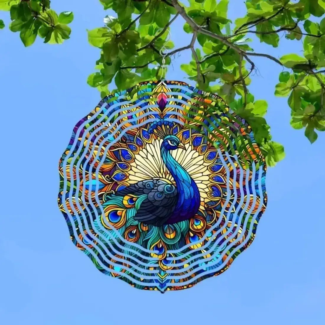 Vibrant Hummingbird Wind Chime - Floral Mandala Metal Spinner, Indoor Outdoor Decor for Yard & Balcony from PriceLows™