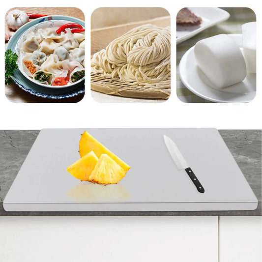 60x50cm Stainless Steel Chopping Board with L Shaped Folded Edge for Cutting | 7.28 lb | Stainless Steel | Cutting Board