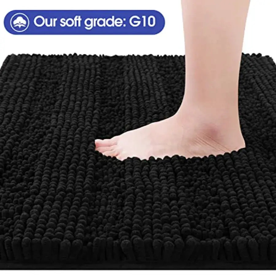 Striped Bathroom Rug Set 3 Pieces Ultra Soft, Non Slip Chenille Toilet Mat, Absorbent Plush Shaggy Bath Mats for Bathroom, Bedr from PriceLows™