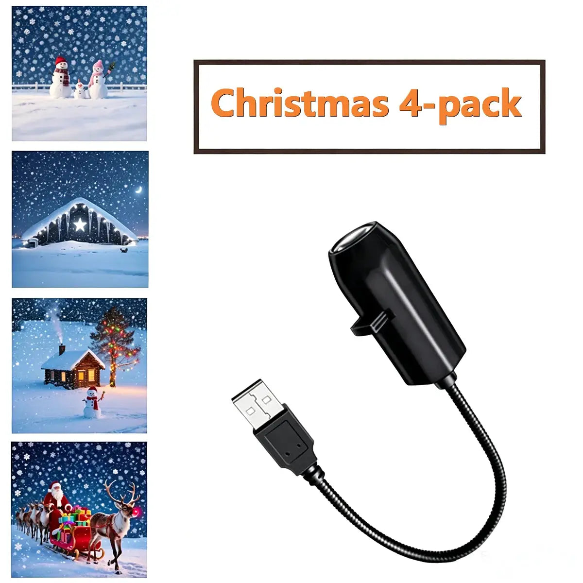 LED Projector Night Light | Adjustable Patterns | USB Powered | 4 6 10 Pack