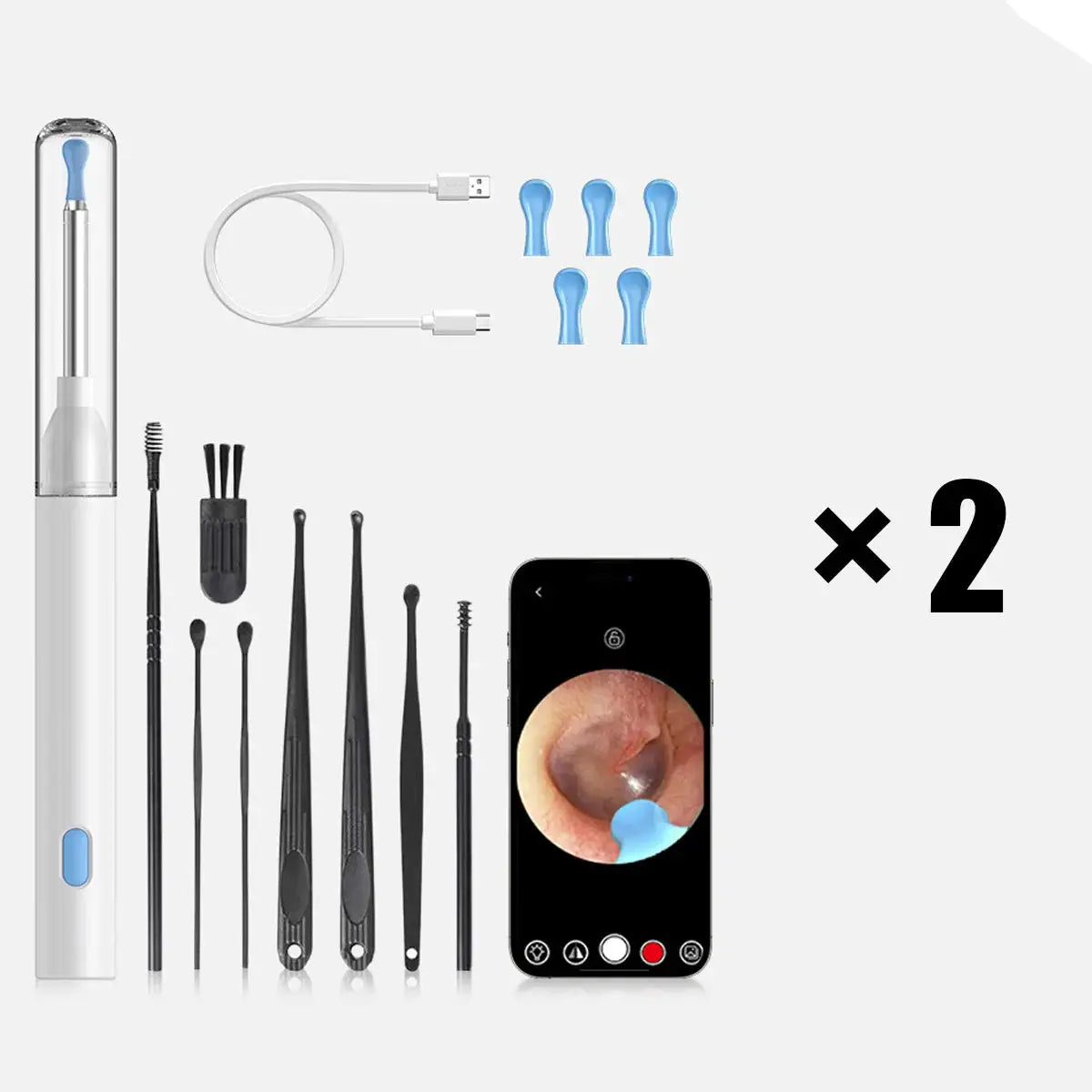 Generation-2,Visual Ear Wax Cleaner Camera Safe Earwax Removal Endoscope Ear Cleaning Tools Ear Care,Black,white styles,Hot sale from PriceLows™