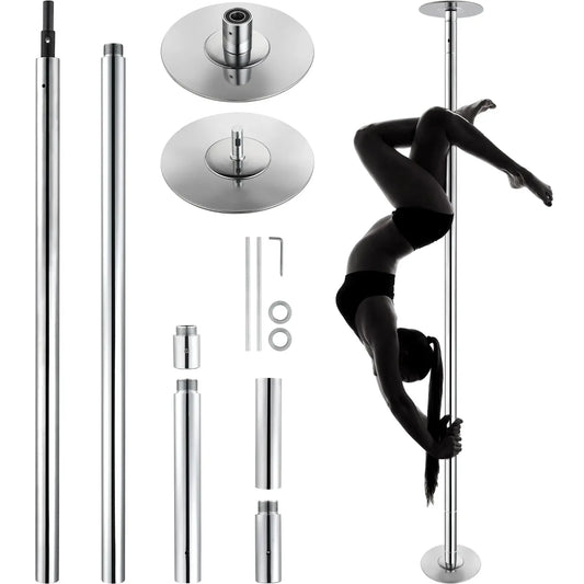 SucceBuy Professional Dancing Pole Spinning Static Dancing Pole Kit Portable Removable Pole 45mm Heavy-Duty Stainless Steel Pole from PriceLows™