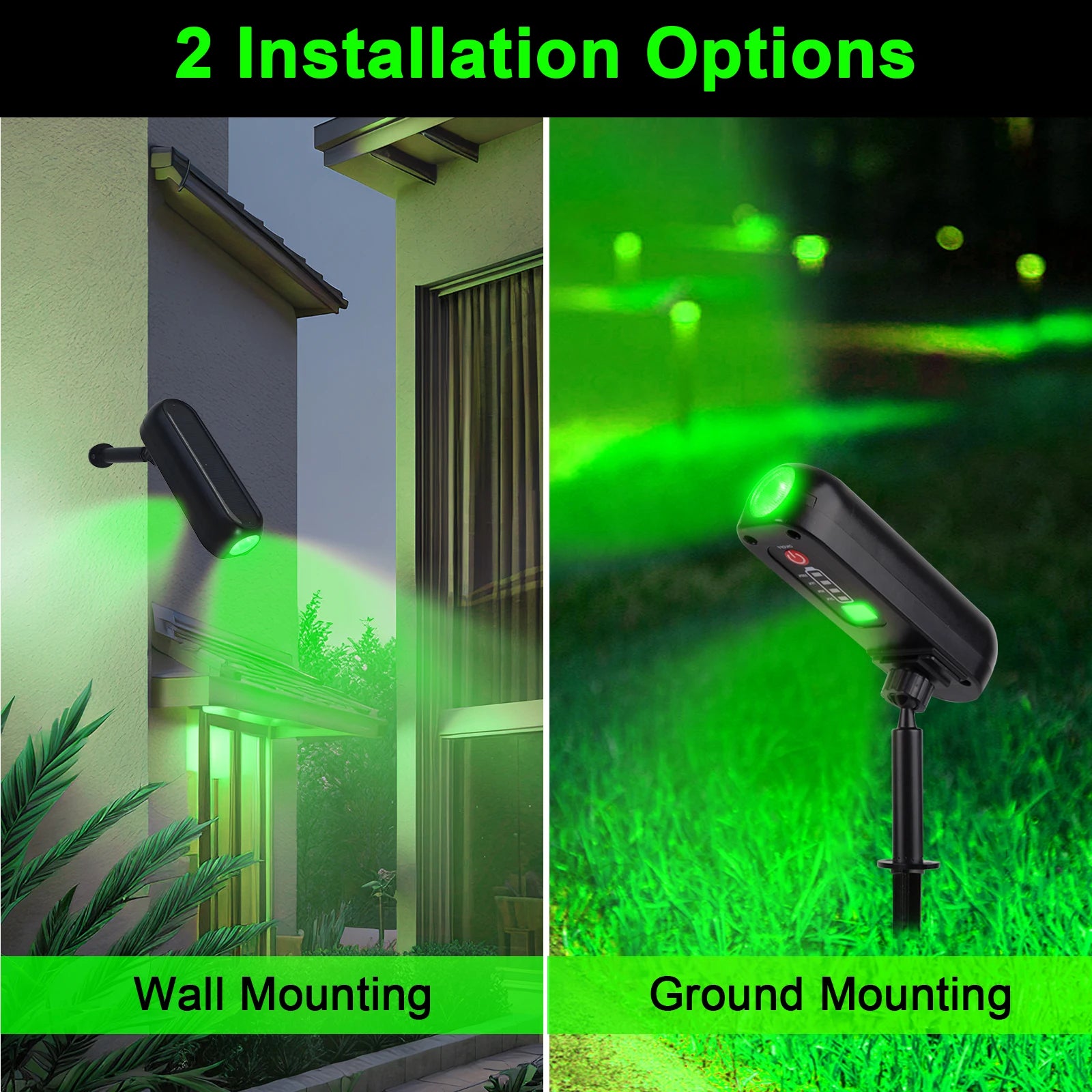 4PCS Solar LED Light Outdoor Solar Wall Light IP65 Green Garden Light Solar Spotlights Solar Uplights for Trees Pathway Yard from PriceLows™