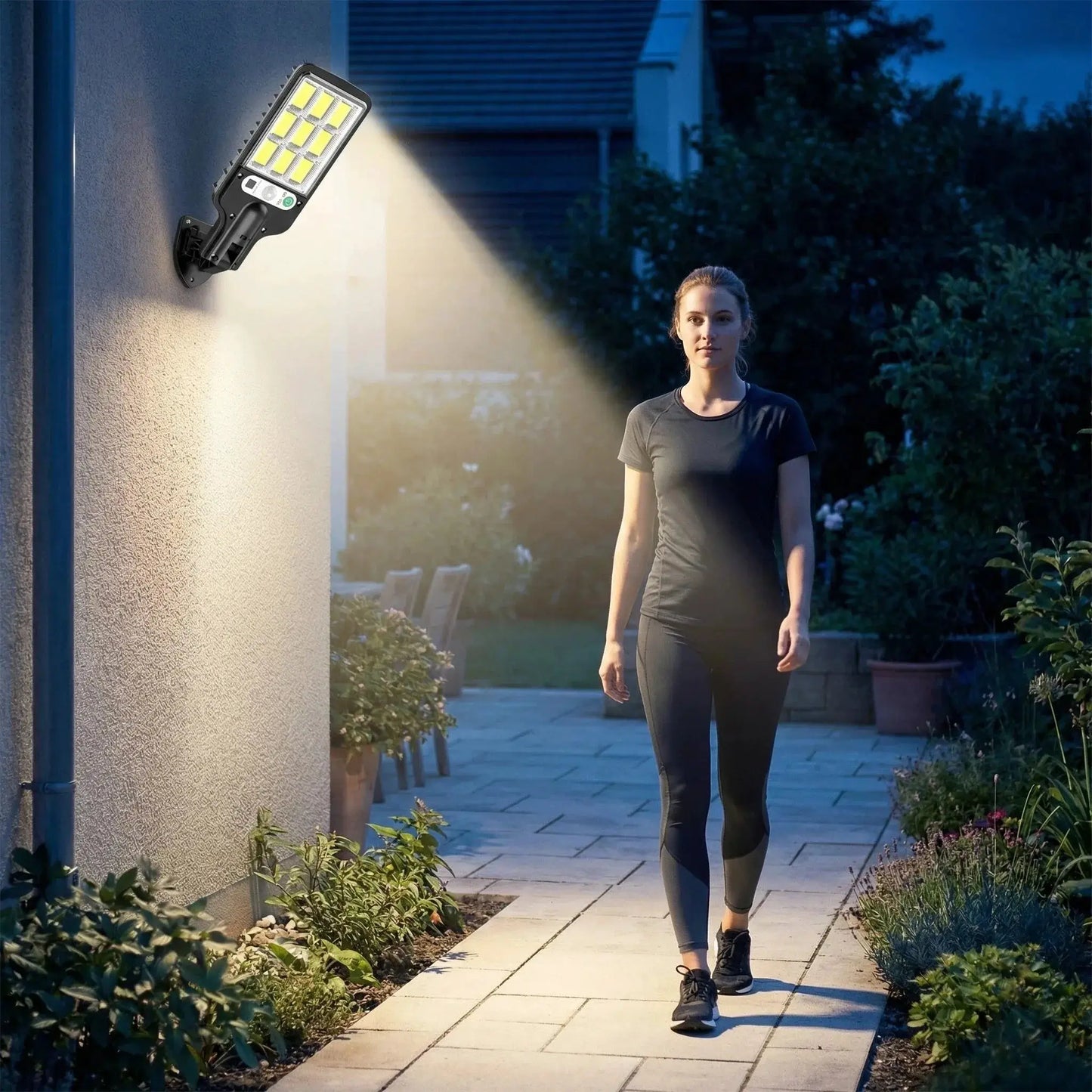 Solar Outdoor LED Wall Light Human Body Motion Sensor 3 Modes IP65 Waterproof Solar Garden Lamp Auto Charging Waterproof Outdoor Street Lantern for Yard Courtyard Garage Terrace Patio Home Exterior Decor Security Night Light from PriceLows™