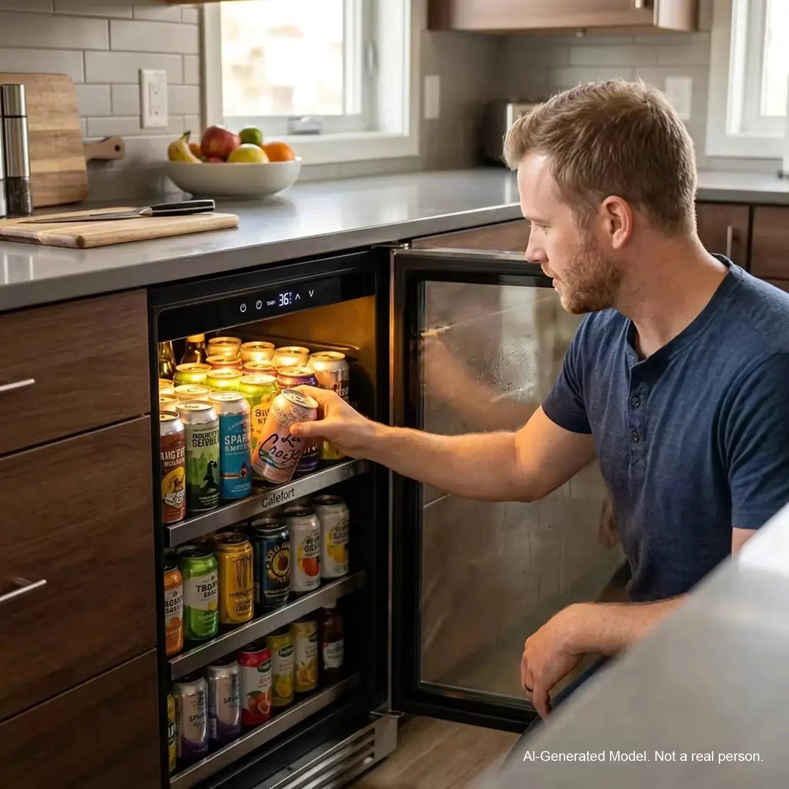 15 Inch Beverage Refrigerator Cooler 100 Cans Mini Fridge with Glass Door for Home，Office from PriceLows™