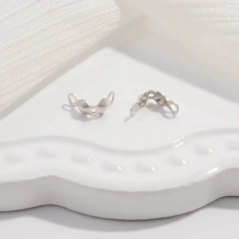 S925 Sterling Silver Bead Caps | End Crimps For Bracelet Necklace Diy Jewelry Making