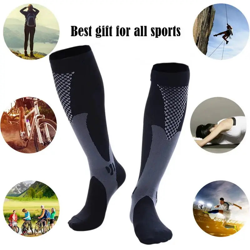 Compression Socks | Crew Height | Unisex Athletic | Graduated Support