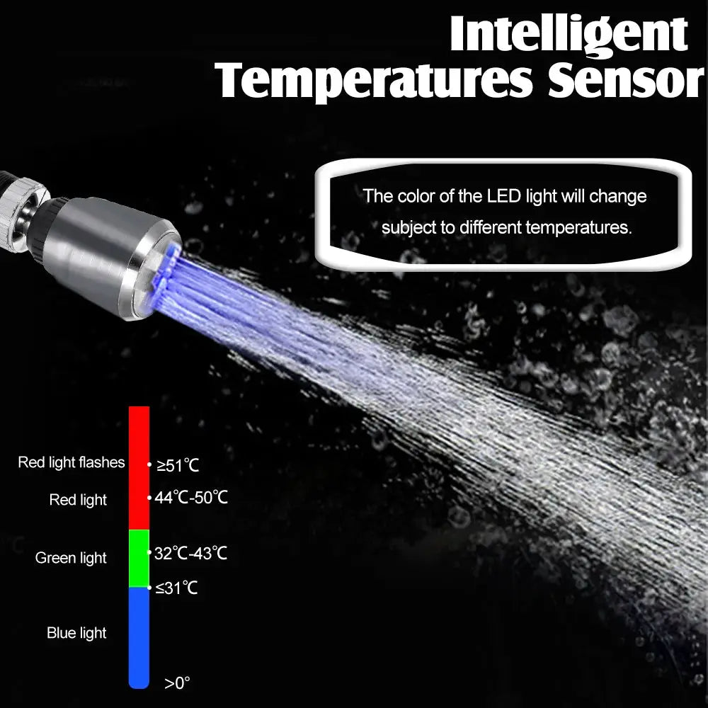 LED Water Faucet Light Water Stream Movable Water Faucet RGB Colors Changing Temperature Control Water Faucet Tap for Kitchen from PriceLows™