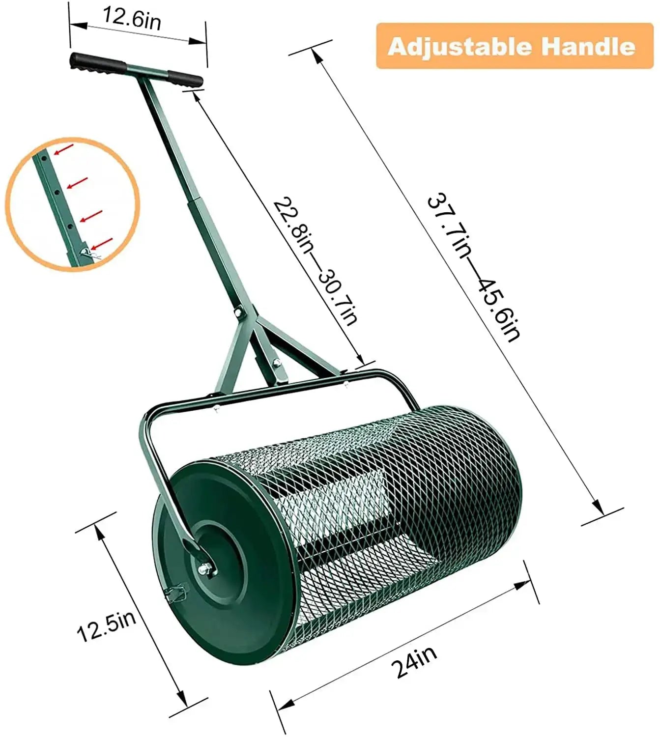 T Shape Handle Compost , Peat Moss , Metal Mesh Manure Spreader For Lawns, Garden Planting Seeding，Grape crushing tool from PriceLows™