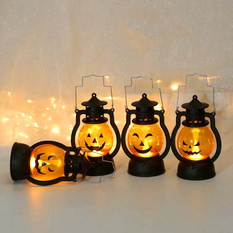 Halloween Pumpkin Light | Plastic Shell | Ghost Accent Glow | Mini Size
