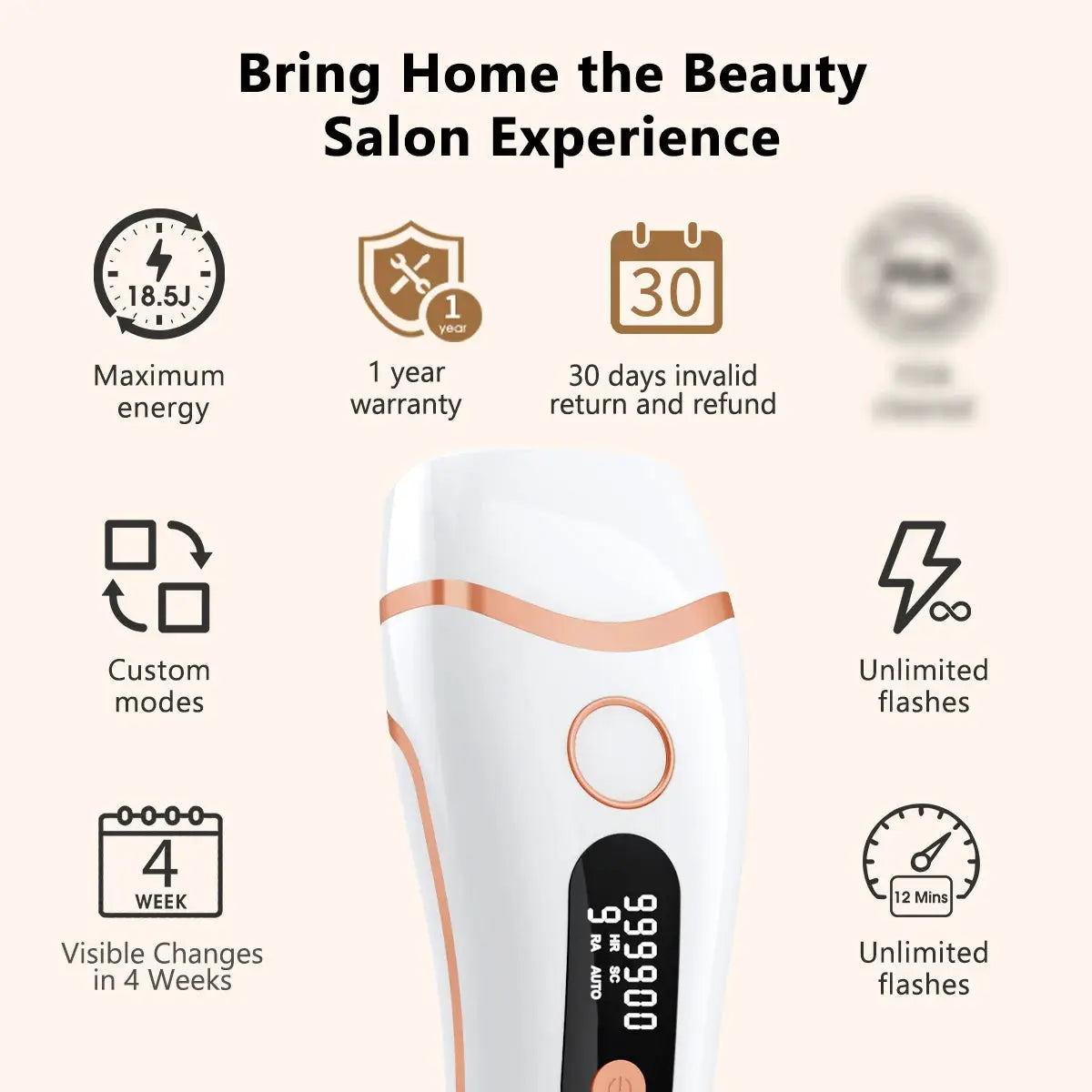 Ipl Epilator | 999000 Flashes | Permanent Hair Removal | Men And Women