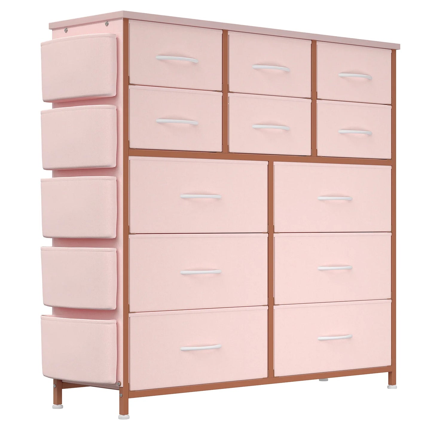 Dresser | 12-Drawer | Fabric Storage Cabinet | Metal Frame With Wood Top