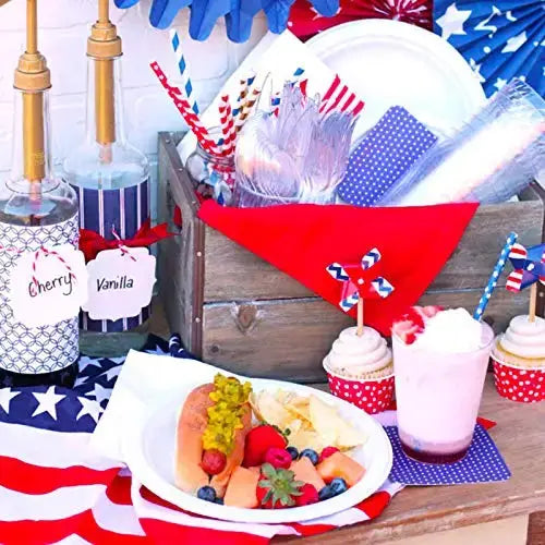 American Flag Paper Straws | Red White And Blue | 4th Of July Theme