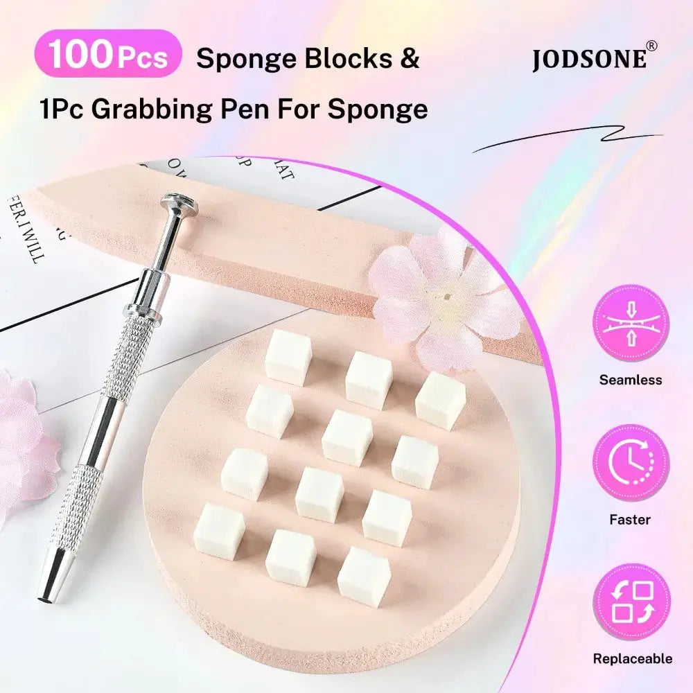 100PCS Soft Nail Sponges with 1PCS Grabbing Pen for Manicure and Nail Art Designs from PriceLows™