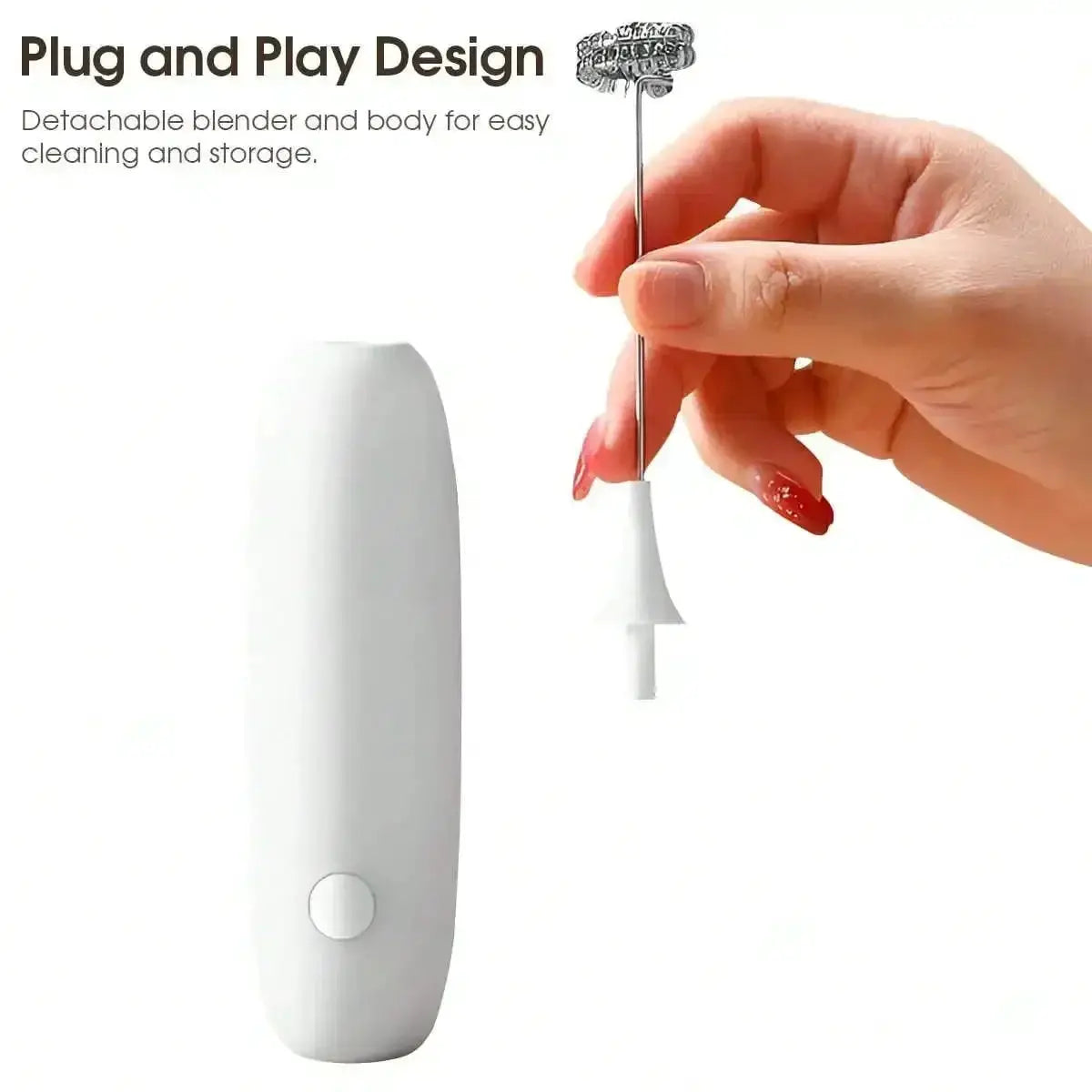 Handheld Milk Frother | Stainless Steel | Rechargeable | Single Pack